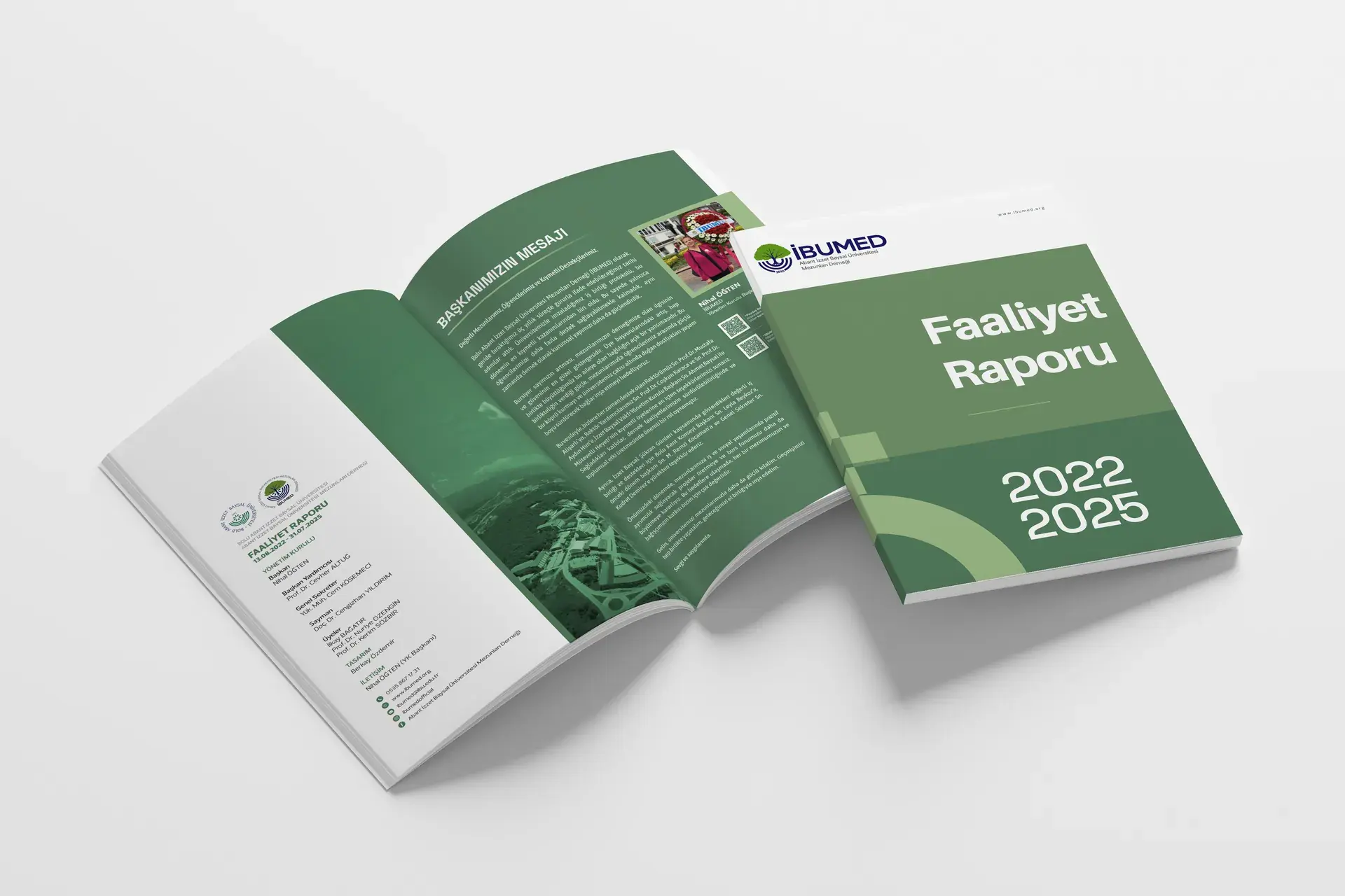 İBUMED 2022-2025 faaliyet raporunun kapağı ve iç sayfaları